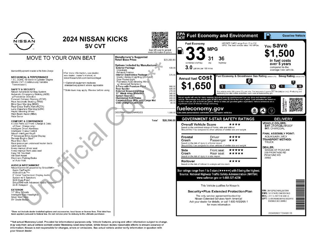 Used 2024 Nissan Kicks SV w/ Interior Electronics Package FWD image 5