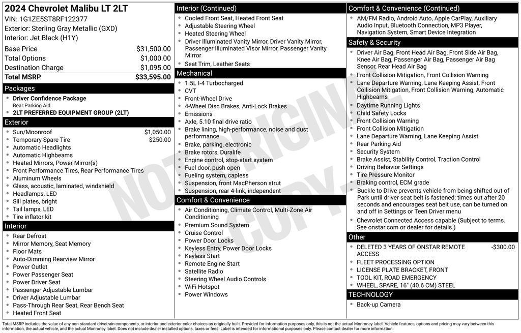 Used 2024 Chevrolet Malibu LT FWD image 22