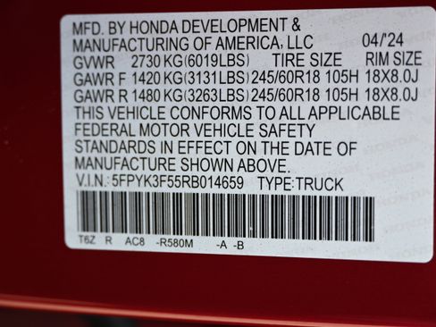 Certified 2024 Honda Ridgeline RTL image 23