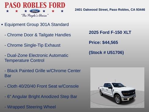 Used 2025 Ford F150 XLT w/ Equipment Group 301A Standard AWD/4WD image 6