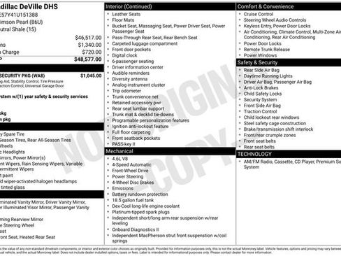 Used 2001 Cadillac De Ville DHS w/ Safety/Security Pkg FWD image 4