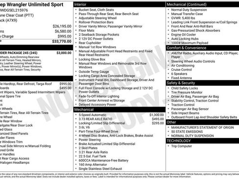 Used 2014 Jeep Wrangler Unlimited Sport w/ Quick Order Package 24S image 6