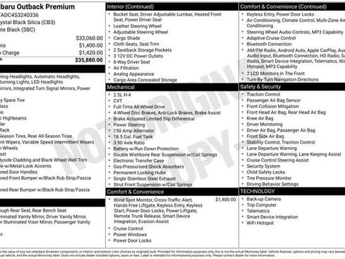 Certified 2025 Subaru Outback Premium AWD/4WD image 3