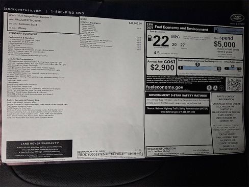 New 2025 Land Rover Range Rover Evoque S image 19