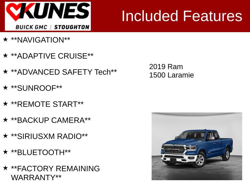 Used 2019 RAM 1500 Laramie AWD/4WD image 2