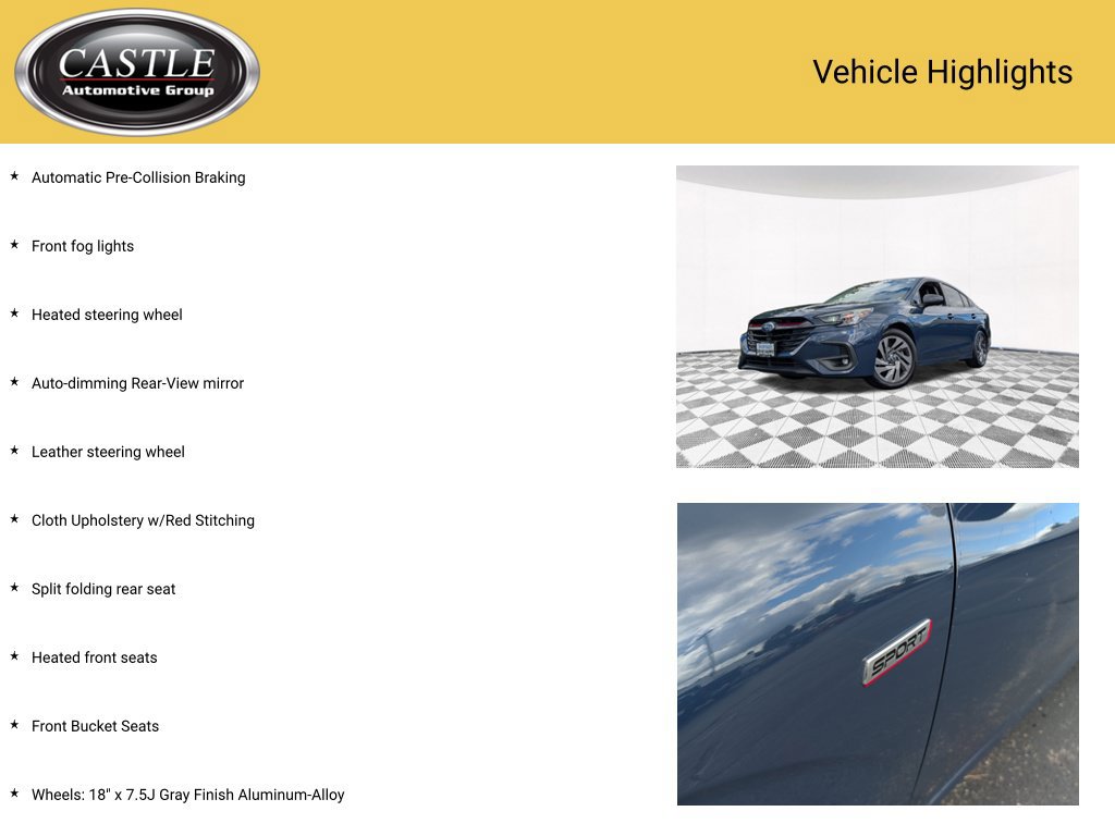 Certified 2024 Subaru Legacy Sport AWD/4WD image 7