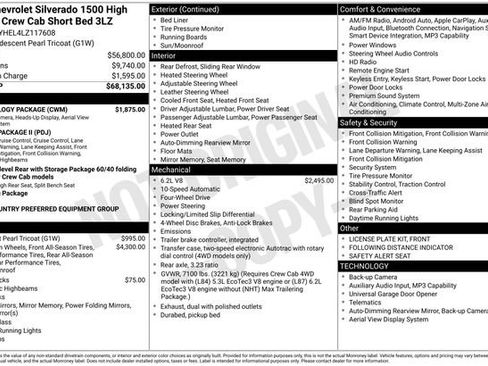 Used 2020 Chevrolet Silverado 1500 High Country w/ Technology Package AWD/4WD image 3