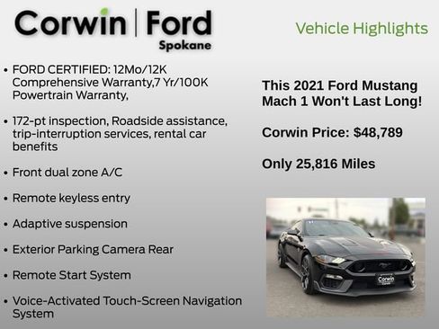 Used 2021 Ford Mustang Mach 1 RWD image 7