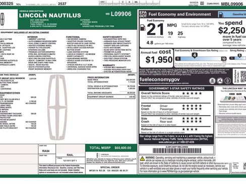Used 2021 Lincoln Nautilus Reserve w/ Equipment Group 201A AWD/4WD image 42