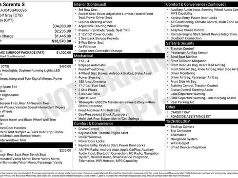 Used 2025 Kia Sorento S w/ Panoramic Sunroof Package FWD image 48