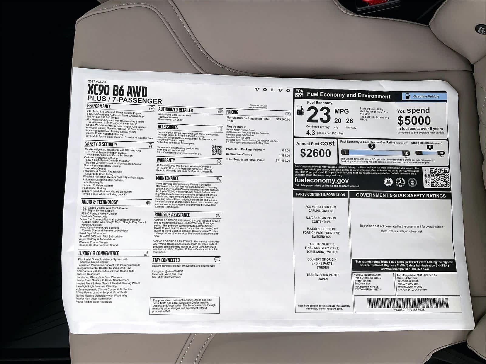 New 2027 Volvo XC90 B6 Plus AWD/4WD image 36
