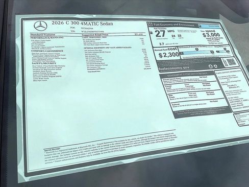 New 2026 Mercedes-Benz C 300 4MATIC Sedan image 13