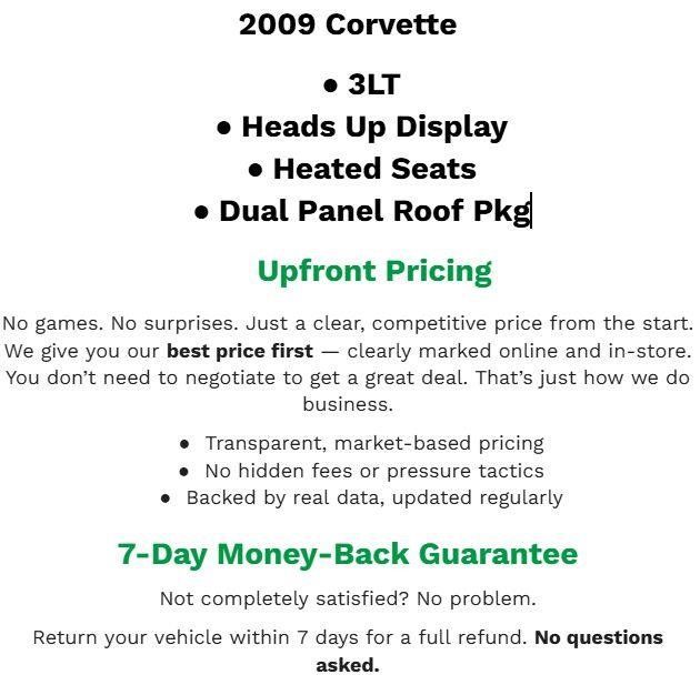 Used 2009 Chevrolet Corvette Coupe w/ Preferred Equipment Group RWD image 2