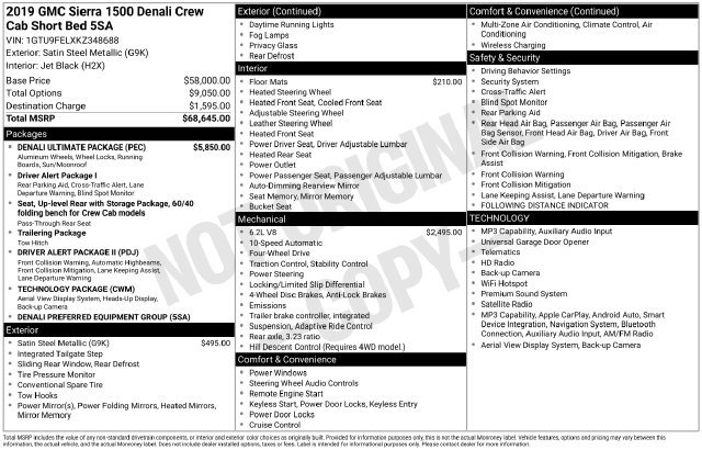 Used 2019 GMC Sierra 1500 Denali w/ Denali Ultimate Package AWD/4WD image 10