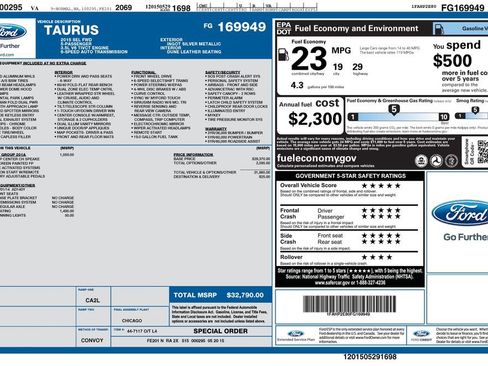Used 2015 Ford Taurus SEL w/ Equipment Group 201A FWD image 7