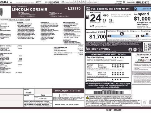 Used 2021 Lincoln Corsair AWD w/ Premium Package image 2