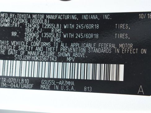 Used 2019 Toyota Highlander XLE w/ Carpet Mat Package (TMS) image 34