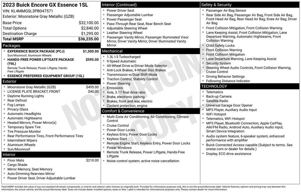 Used 2023 Buick Encore GX Essence w/ Experience Buick Package AWD/4WD image 43