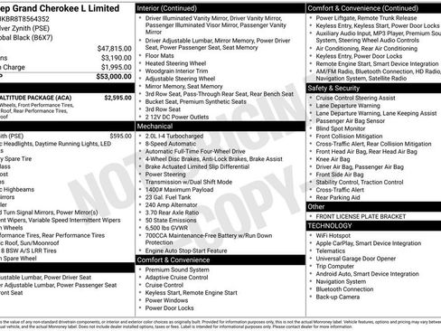 New 2026 Jeep Grand Cherokee L Limited w/ Limited Altitude Package image 3