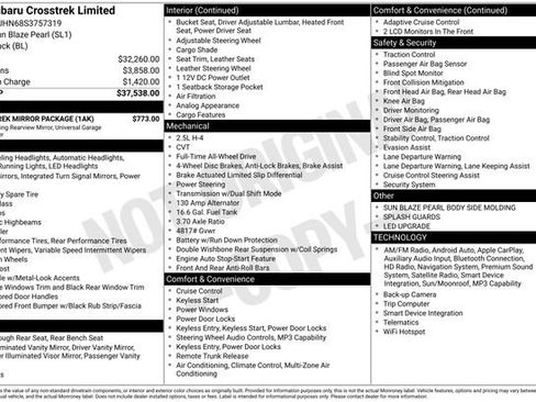 New 2025 Subaru Crosstrek 2.5i Limited w/ Crosstrek Mirror Package image 29