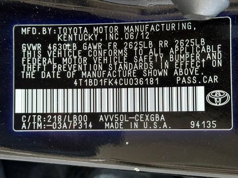 Used 2012 Toyota Camry XLE w/ Leather Pkg FWD image 36