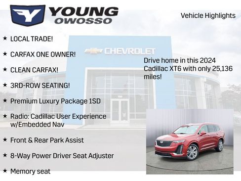 Certified 2024 Cadillac XT6 Premium Luxury w/ LPO, Floor Liner Package image 8