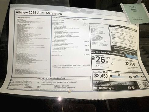New 2025 Audi A5 2.0T Premium Plus w/ Premium Plus image 19