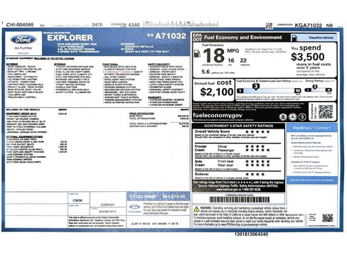 Used 2019 Ford Explorer Sport w/ Equipment Group 401A image 2