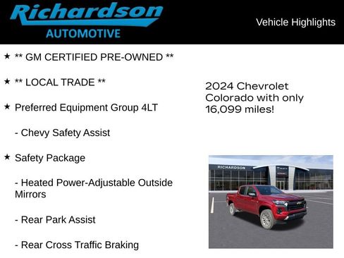 Certified 2024 Chevrolet Colorado LT w/ LT Convenience Package II image 12