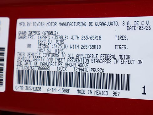 New 2026 Toyota Tacoma Limited AWD/4WD image 26