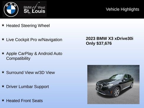 Used 2023 BMW X3 xDrive30i w/ Premium Package AWD/4WD image 17