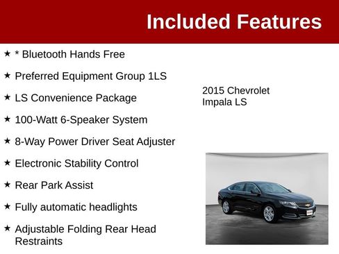 Used 2015 Chevrolet Impala LS w/ LS Convenience Package FWD image 3