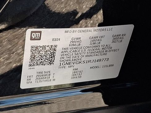 Used 2024 Chevrolet Traverse LT w/ LPO, Floor Liner Package AWD/4WD image 29