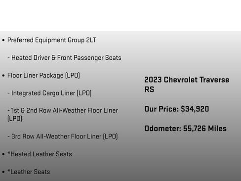 Used 2023 Chevrolet Traverse RS w/ LPO, Floor Liner Package AWD/4WD image 6