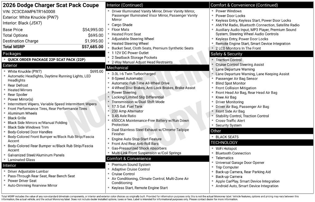 New 2026 Dodge Charger Scat Pack AWD/4WD image 5
