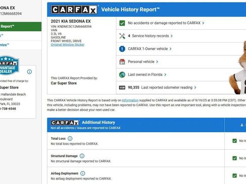Used 2021 Kia Sedona EX w/ EX Premium Package image 2