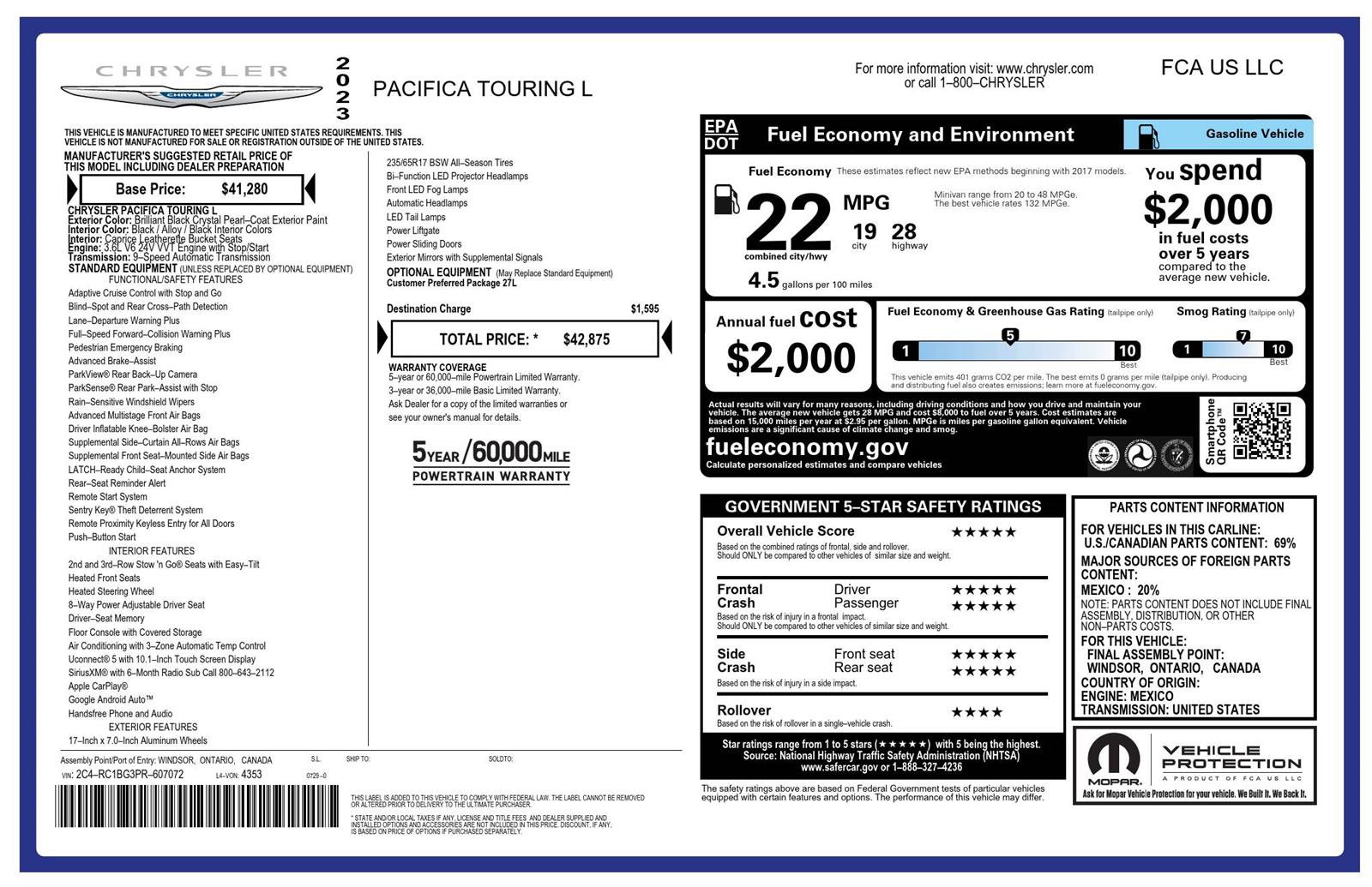 Used 2023 Chrysler Pacifica Touring-L FWD image 20