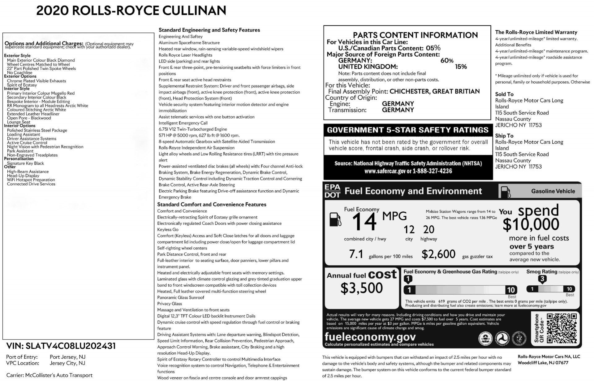 Used 2020 Rolls-Royce Cullinan AWD/4WD image 24