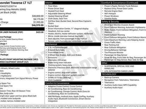 New 2026 Chevrolet Traverse LT w/ LPO, Floor Liner Package image 2