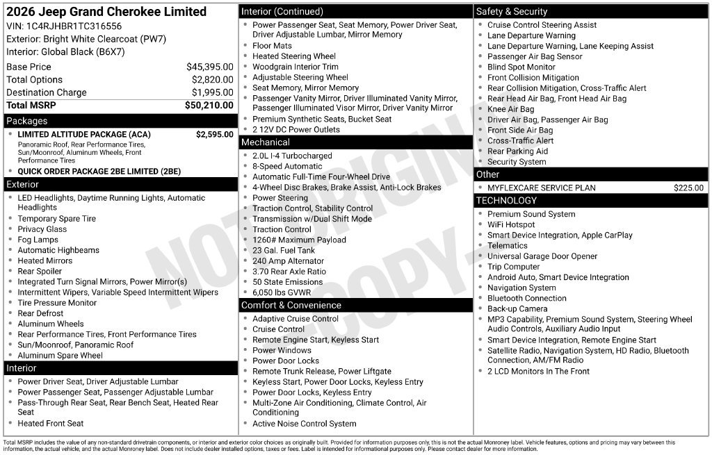 New 2026 Jeep Grand Cherokee Limited AWD/4WD image 50