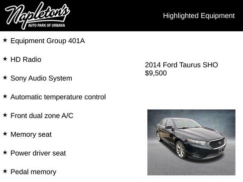 Used 2014 Ford Taurus SHO w/ Equipment Group 401A image 3