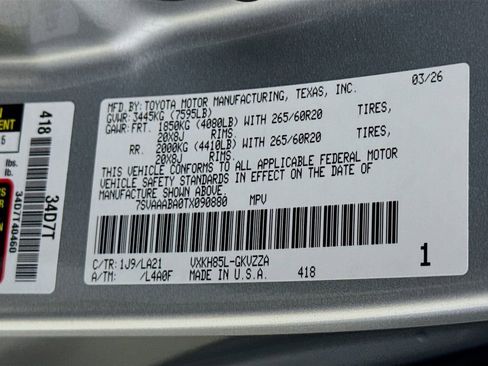 New 2026 Toyota Sequoia Platinum AWD/4WD image 29