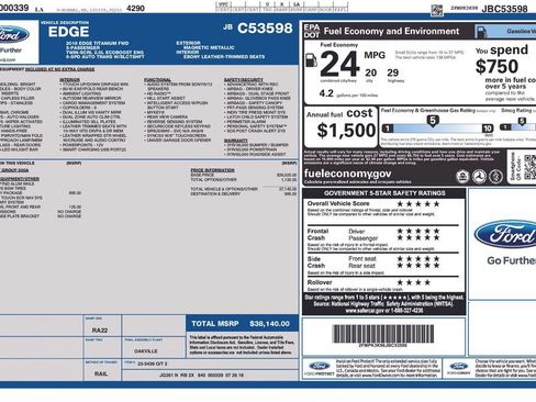 Used 2018 Ford Edge Titanium w/ Technology Package FWD image 19