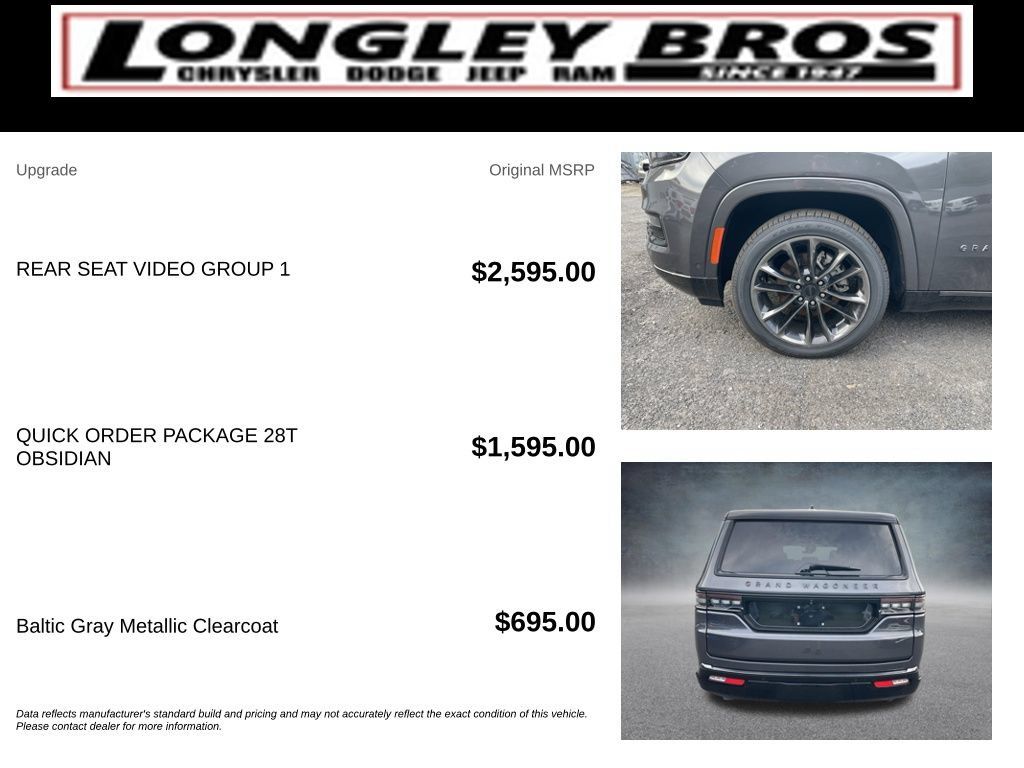 Used 2025 Jeep Grand Wagoneer L Series III w/ Rear Seat Video Group 1 AWD/4WD image 6