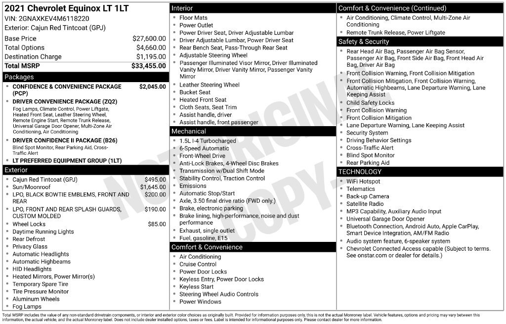 Certified 2021 Chevrolet Equinox LT FWD image 33
