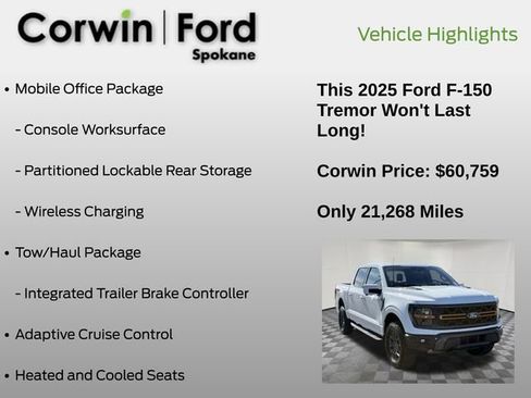 Certified 2025 Ford F150 Tremor w/ Equipment Group 402A High AWD/4WD image 7