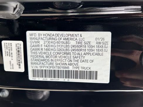 New 2026 Honda Ridgeline Black Edition image 18