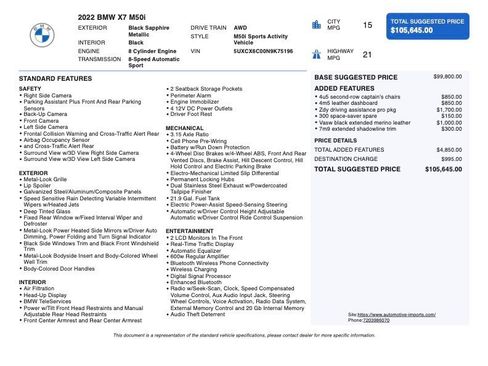 Used 2022 BMW X7 M50i image 2