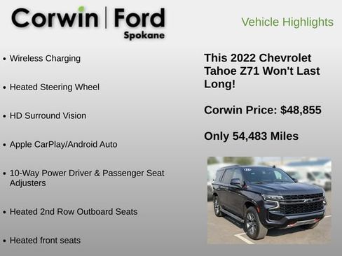 Used 2022 Chevrolet Tahoe Z71 w/ Luxury Package AWD/4WD image 18