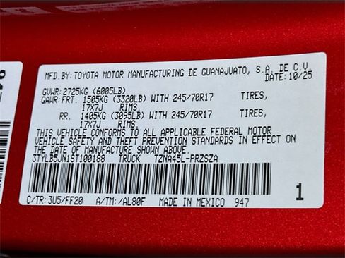 New 2025 Toyota Tacoma SR5 image 17